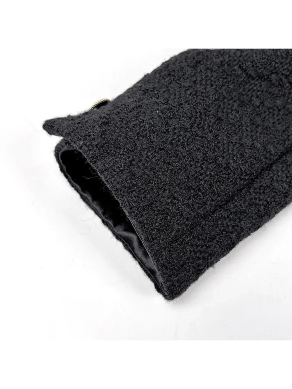Chanel Tweed Jacket Short Length Wool Black